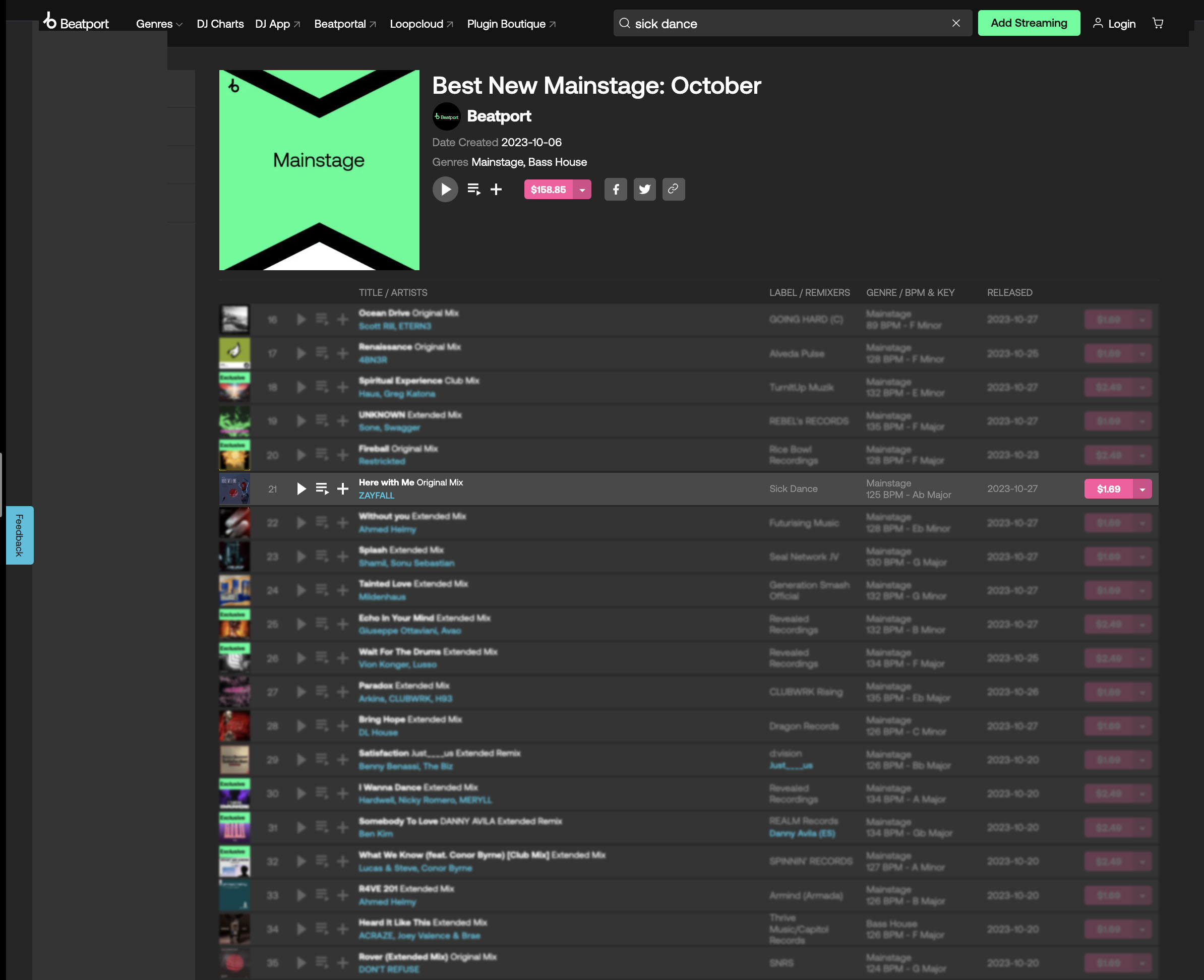 Beatport Editors Choice Sick Dance